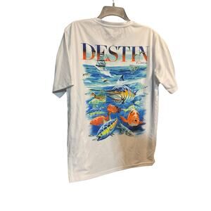 DFP Dry Fit Performance Destin Florida Fish Boat Men’s T Shirt Souvenir Medium